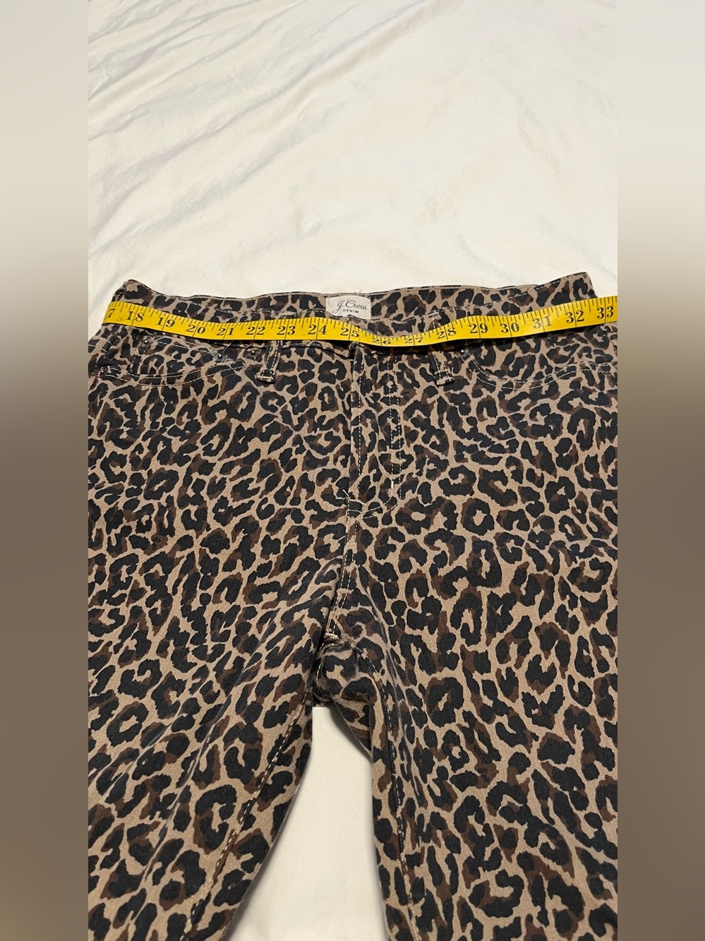 Women’s J- CREW 10” HIGH- RISE TOOTHPICK Animal Print Skinny Jeans Size 29 - Picture 10 of 11